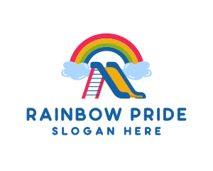 Rainbow Slide Playground logo design