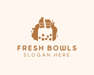 Boba Milk Tea Bubble logo design