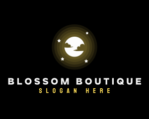 Full Moon Glow Stars logo design