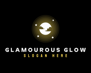 Full Moon Glow Stars logo design