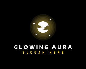 Full Moon Glow Stars logo design