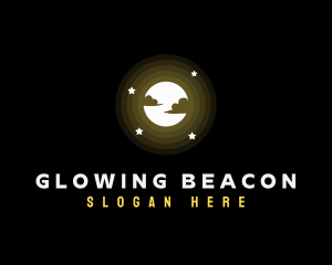 Full Moon Glow Stars logo design