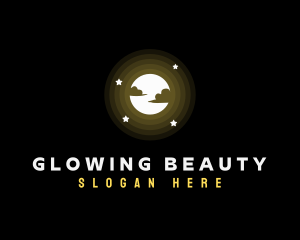 Full Moon Glow Stars logo design