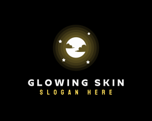 Full Moon Glow Stars logo design