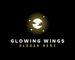 Full Moon Glow Stars logo design