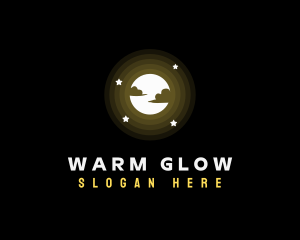 Full Moon Glow Stars logo design