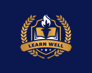 Book Academy Learning Education logo design