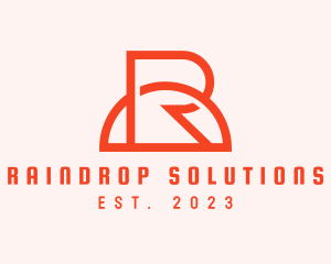 Orange Sun Letter R logo design