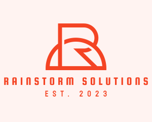 Orange Sun Letter R logo design