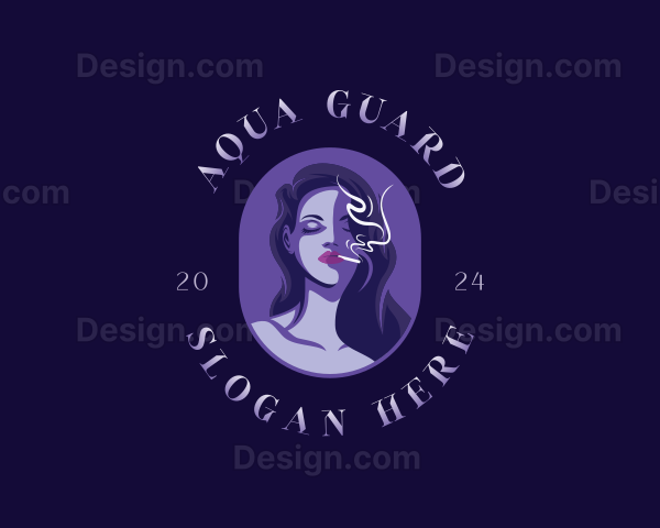 Cigar Smoking Woman Logo