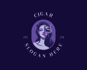 Cigar Smoking Woman logo design