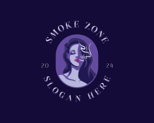 Cigar Smoking Woman logo design