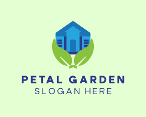 Lawn Care Leaf House logo design