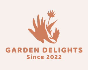 Flower Hand Gardening  logo design