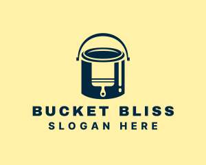 Blue Painter Painting Bucket logo design