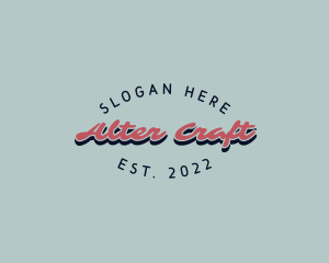 Retro Script Craft logo design