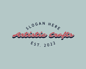 Retro Script Craft logo design