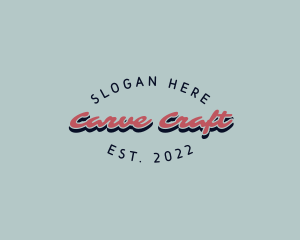 Retro Script Craft logo design