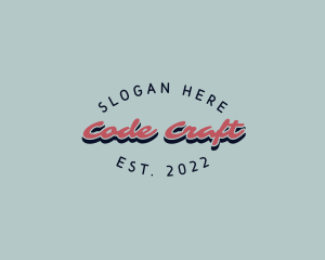 Retro Script Craft logo design