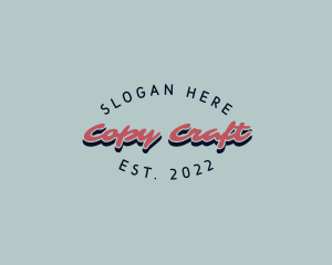 Retro Script Craft logo design