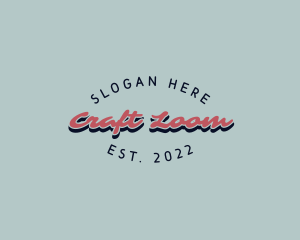 Retro Script Craft logo design