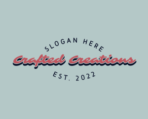 Retro Script Craft logo design