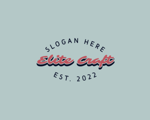 Retro Script Craft logo design