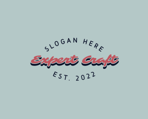 Retro Script Craft logo design