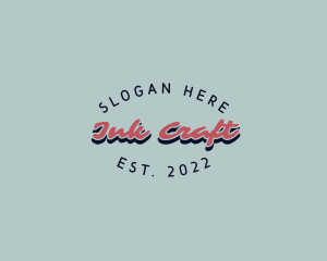 Retro Script Craft logo design