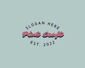 Retro Script Craft logo design