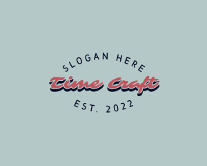 Retro Script Craft logo design