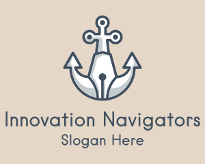 Nautical Anchor Pen logo design