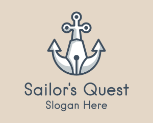 Nautical Anchor Pen logo design