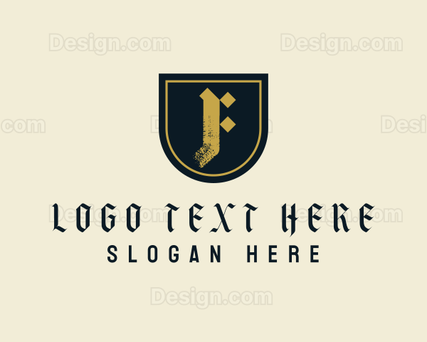 Business Medieval Shield Letter F Logo