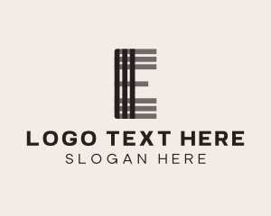 Elegant Stripes Letter E Logo