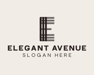 Elegant Stripes Letter E logo design