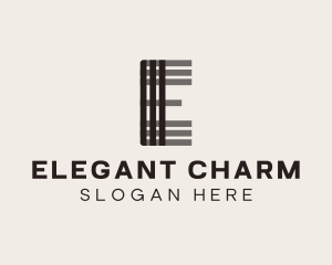 Elegant Stripes Letter E logo design