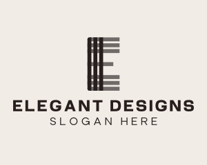 Elegant Stripes Letter E logo design