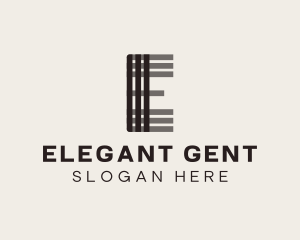 Elegant Stripes Letter E logo design