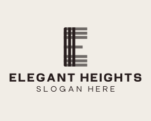 Elegant Stripes Letter E logo design