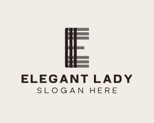 Elegant Stripes Letter E logo design