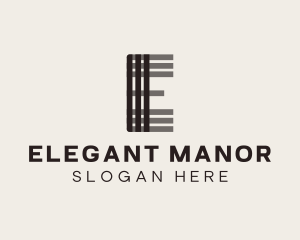 Elegant Stripes Letter E logo design