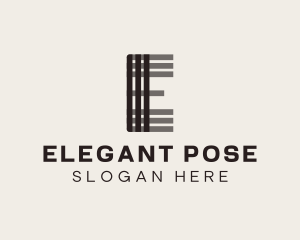 Elegant Stripes Letter E logo design