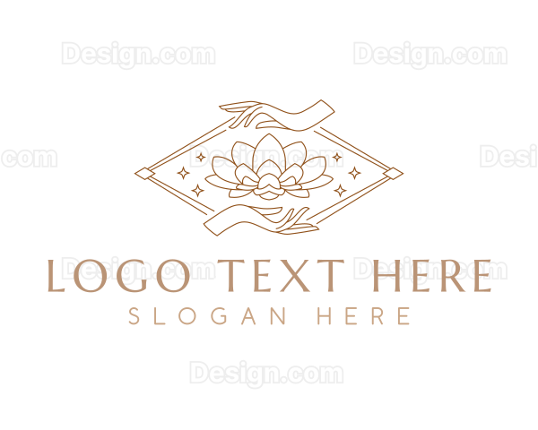 Elegant Hand Lotus Logo