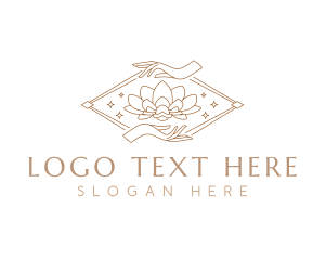 Elegant Hand Lotus logo