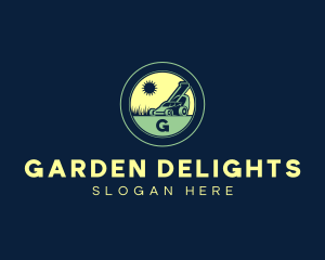 Gardening Lawn Mower Landscaping logo design