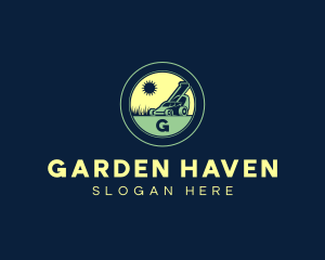 Gardening Lawn Mower Landscaping logo design