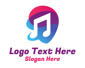 Song - Multicolor Gradient Note logo design