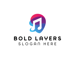 Multicolor Gradient Note  logo design