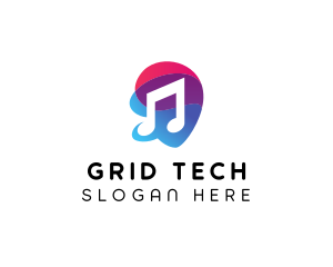 Multicolor Gradient Note  logo design